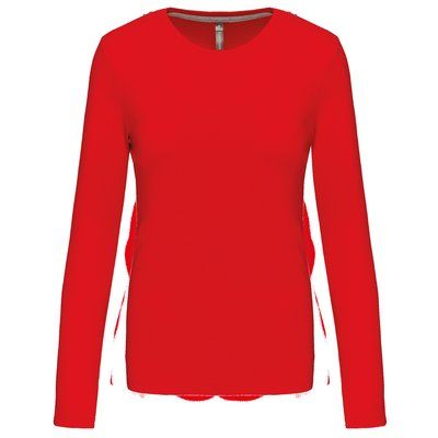 Camiseta algodón de manga larga mujer Red M