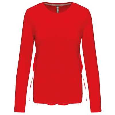 Camiseta algodón de manga larga mujer Rojo S