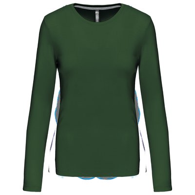 Camiseta algodón de manga larga mujer Verde XXL