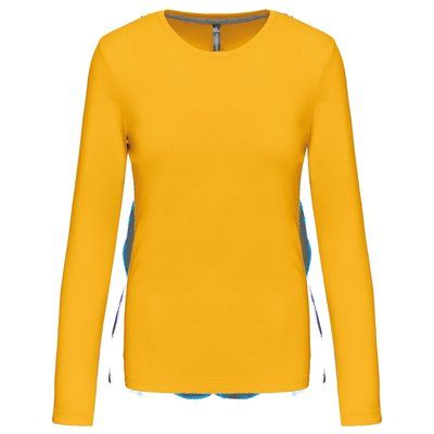 Camiseta algodón de manga larga mujer Yellow M