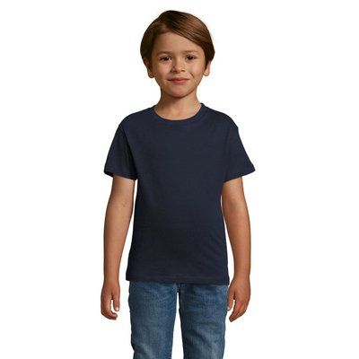 Camiseta Algodón Niño Cuello Elástico Azul Marino M