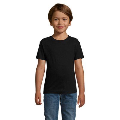 Camiseta Algodón Niño Cuello Elástico Negro M