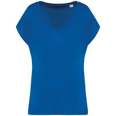 Camiseta algodón orgánico mujer holgada Sea Blue M