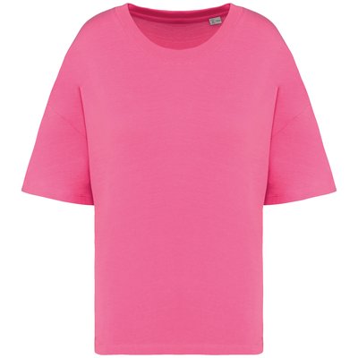 Camiseta algodón orgánico oversize mujer Rosa S/M