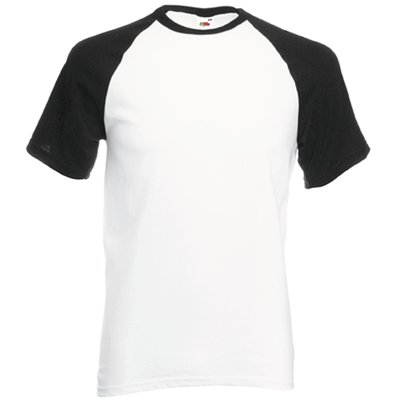 Camiseta de Béisbol Cuello y Mangas Contrastadas Blanco L