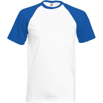 Camiseta de Béisbol Cuello y Mangas Contrastadas Blanco M