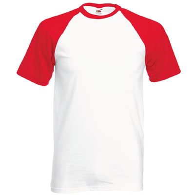 Camiseta de Béisbol Cuello y Mangas Contrastadas Blanco XL