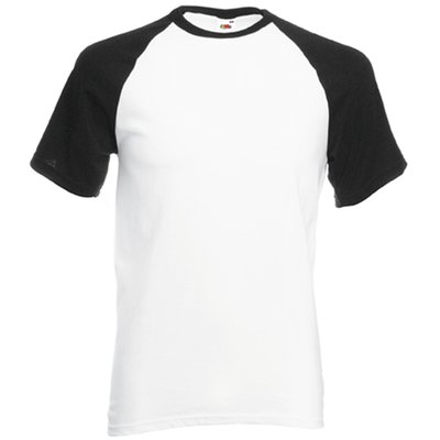 Camiseta de Béisbol Cuello y Mangas Contrastadas White / Black S