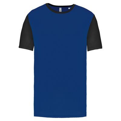 Camiseta bicolor adulto poliéster Dark Royal Blue / Black L