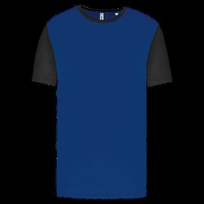 Camiseta bicolor adulto poliéster Dark Royal Blue / Black XXL