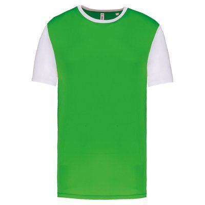 Camiseta bicolor adulto poliéster Green / White XXL