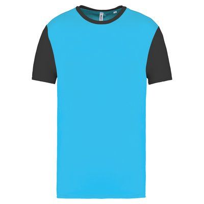 Camiseta bicolor adulto poliéster Light Turquoise / Dark Grey 3XL