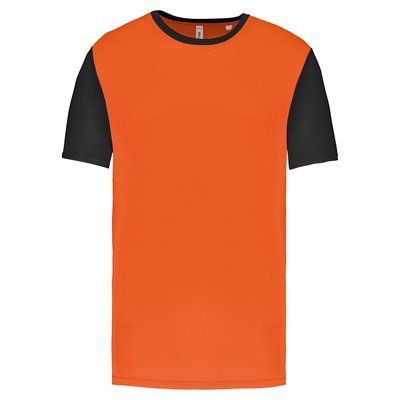 Camiseta bicolor adulto poliéster Orange / Black M