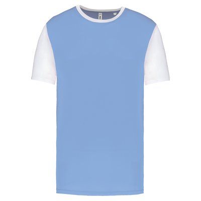 Camiseta bicolor adulto poliéster Sky Blue / White 3XL