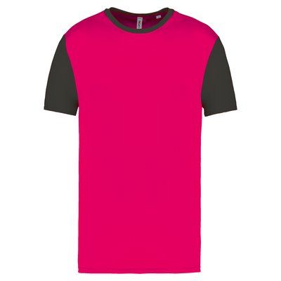 Camiseta bicolor adulto poliéster Sporty Pink / Dark Grey XL