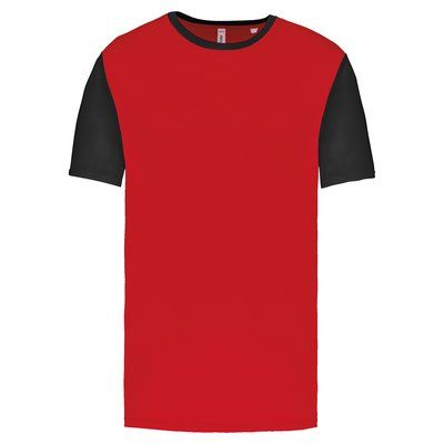 Camiseta bicolor adulto poliéster Sporty Red / Black M