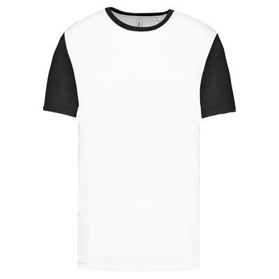 Camiseta bicolor adulto poliéster White / Black XS