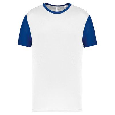 Camiseta bicolor adulto poliéster White / Dark Royal Blue 3XL