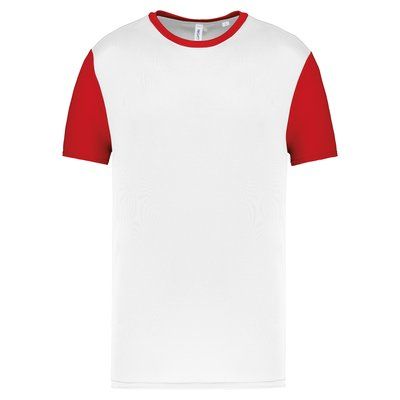 Camiseta bicolor adulto poliéster White / Sporty Red XS