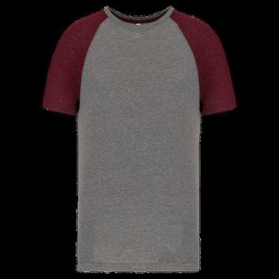 Camiseta bicolor Cuello redondo Grey Heather / Wine Heather XS