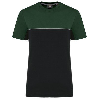 Camiseta bicolor eco Black / Forest Green 5XL