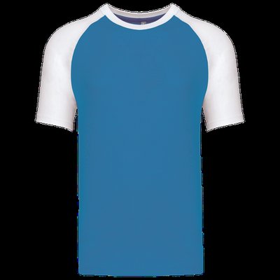 Camiseta bicolor manga corta hombre Aqua Blue / White S