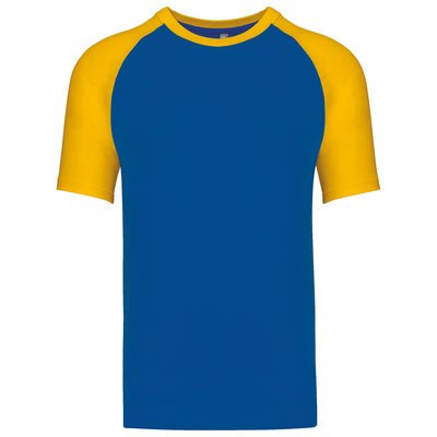 Camiseta bicolor manga corta hombre Azul L