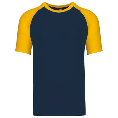 Camiseta bicolor manga corta hombre Azul M