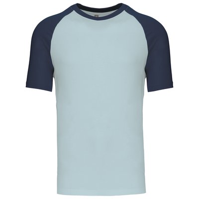 Camiseta bicolor manga corta hombre Azul S