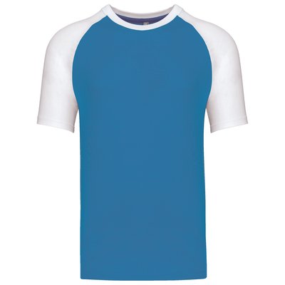 Camiseta bicolor manga corta hombre Azul XXL