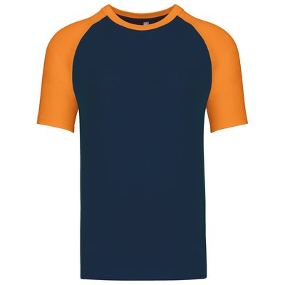 Camiseta bicolor manga corta hombre Azul XXL