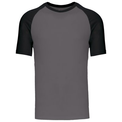 Camiseta bicolor manga corta hombre Gris M