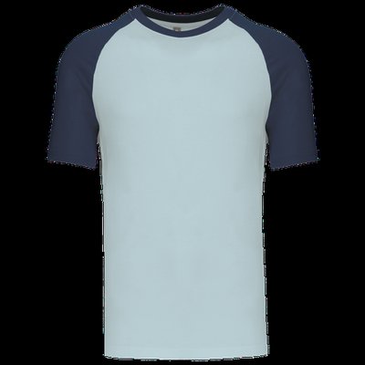 Camiseta bicolor manga corta hombre Ice Blue / Denim XL