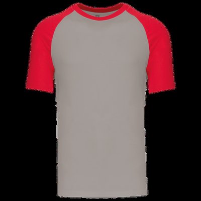 Camiseta bicolor manga corta hombre Light Grey / Red XXL