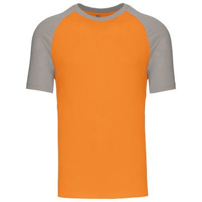 Camiseta bicolor manga corta hombre Naranja XL