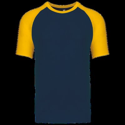 Camiseta bicolor manga corta hombre Navy / Yellow S