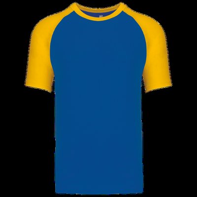 Camiseta bicolor manga corta hombre Royal Blue / Yellow M