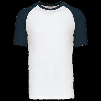 Camiseta bicolor manga corta hombre White / Navy XXL