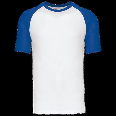 Camiseta bicolor manga corta hombre White / Royal Blue XXL