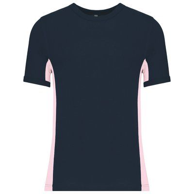 Camiseta bicolor manga corta Navy / Pink L