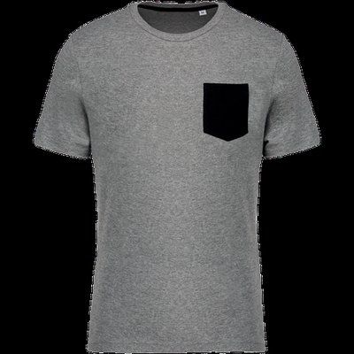 Camiseta con bolsillo Grey Heather / Black L