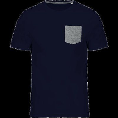 Camiseta con bolsillo Navy / Grey Heather XL