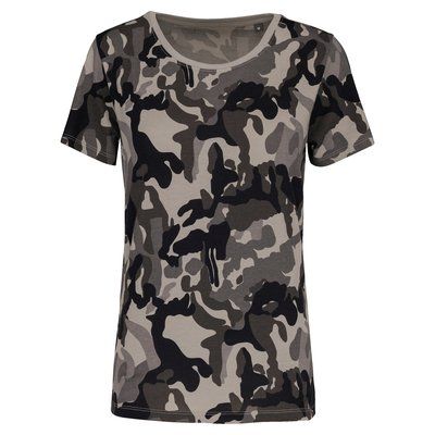 Camiseta camuflaje mujer algodón Grey Camouflage S