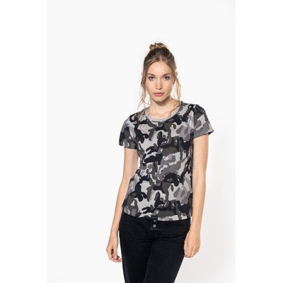 Camiseta camuflaje mujer algodón