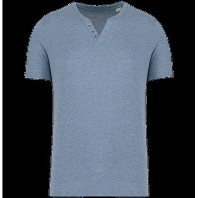 Camiseta cuello 3 botones Cool blue heather XXL