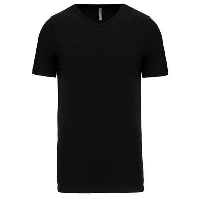 Camiseta cuello de pico Color jaspeado Black S