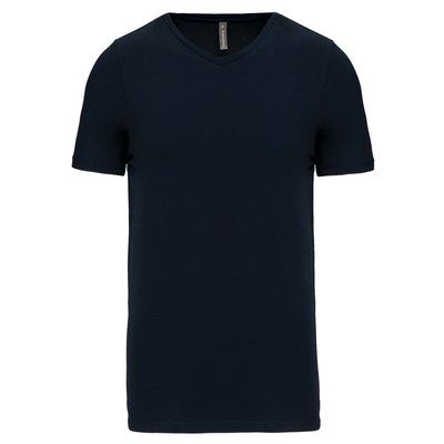 Camiseta cuello de pico Color jaspeado Navy 3XL