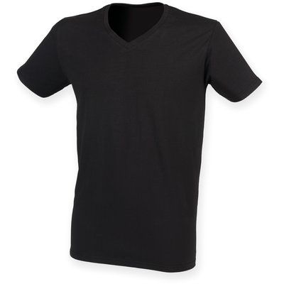 Camiseta cuello de pico hombre Black L