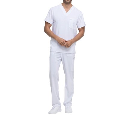 Camiseta cuello pico hombre poliéster Blanco S