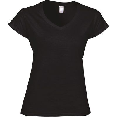 Camiseta cuello de pico para mujer de corte entallado Black XXL